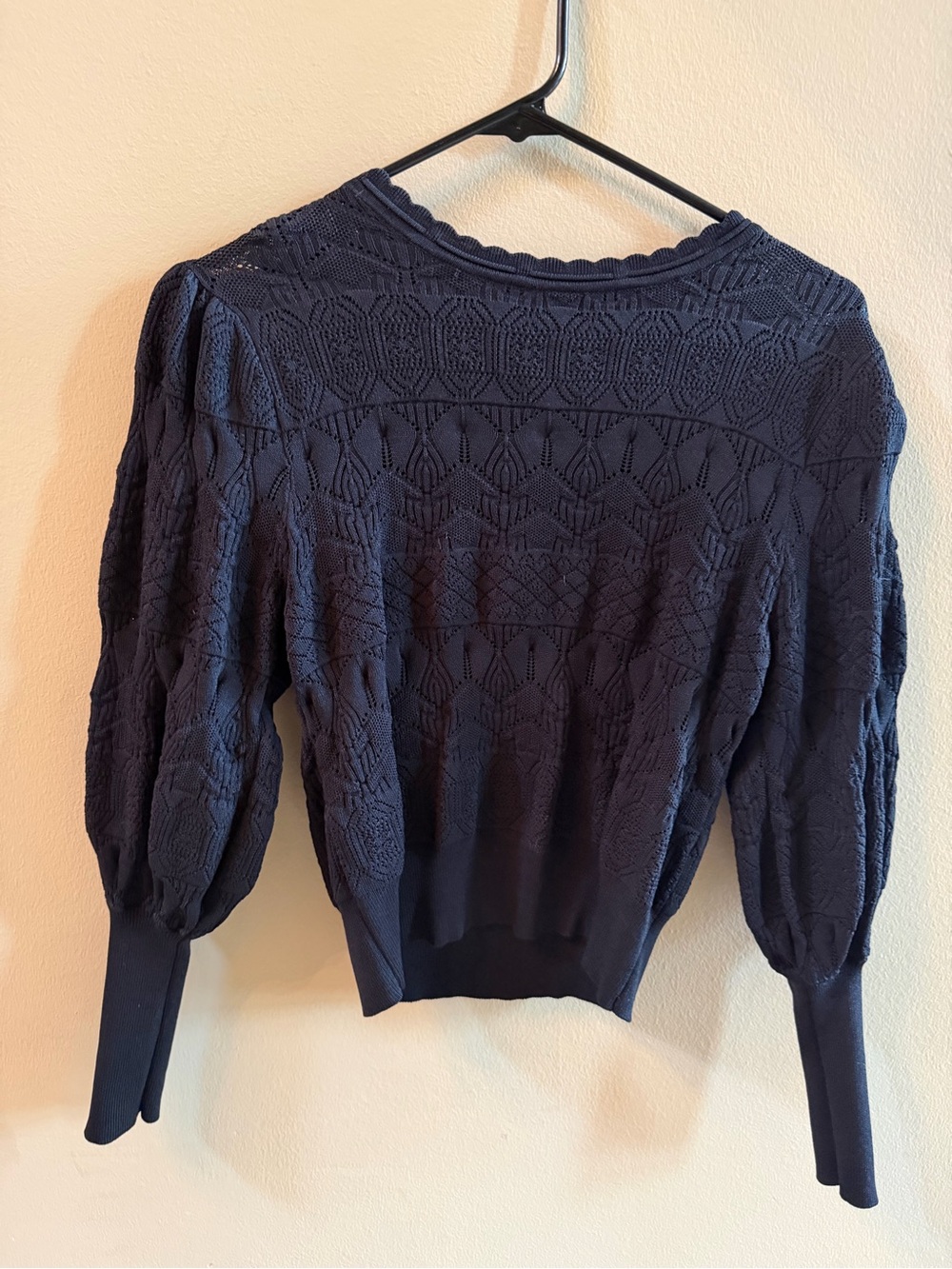Women's black Pointelle Knit Sweater